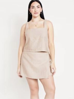 Old Navy Linen Skort and Tank Top Matching Set - Beige